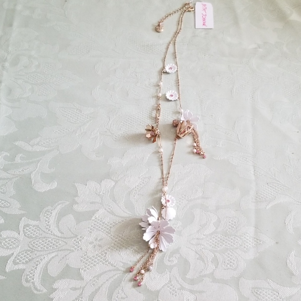 Betsey Johnson long blossom necklace